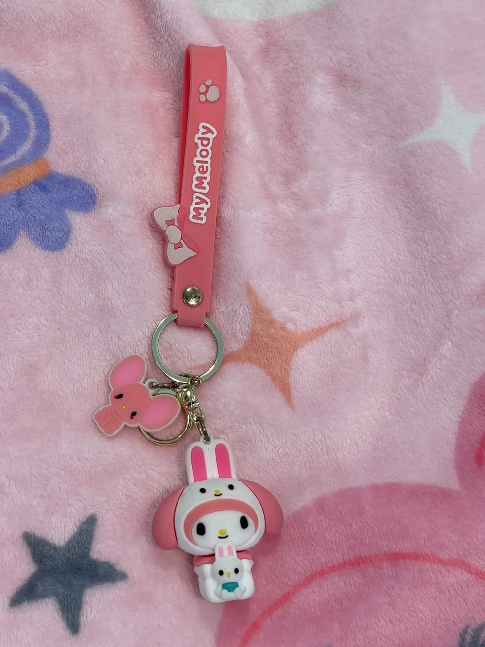 GUC Sanrio My Melody & Kuromi Character Keychain Set - Pink and Purple